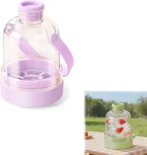 Upgraded 2 In 1 Ice Cube Kettle with Reinforced Leak-Proof Gasket,Press to Release Ice Tray Bottle with Handle, Portable Leakproof Ice Cube Bottle for Home, Office and Outdoor (Purple, 14oz) Upgraded 2 In 1 Ice Cube Kettle with Reinforced Leak-Proof Gasket,Press to Release Ice Tray Bottle with Handle, Portable Leakproof Ice Cube Bottle for Home, Office and Outdoor (Purple, 14oz)