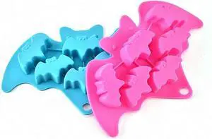 2Pcs Bat Ice Cube Trays, Bat Chocolate Candy Silicone Molds for Halloween Party Favor, Bat Shaped Cake Muffin Baking Pan, Mini Soap Wax Crayon Melt Mould (Random Color) 2Pcs Bat Ice Cube Trays, Bat Chocolate Candy Silicone Molds for Halloween Party Favor, Bat Shaped Cake Muffin Baking Pan, Mini Soap Wax Crayon Melt Mould (Random Color)