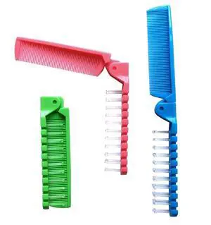 3pcs Hair Brush Set - Folding Travel Brush, Fine Tooth Pocket Comb, Massage Head & Baby Braiding Brush for Kids and Adults in Green/Pink/Blue 3pcs Hair Brush Set - Folding Travel Brush, Fine Tooth Pocket Comb, Massage Head & Baby Braiding Brush for Kids and Adults in Green/Pink/Blue