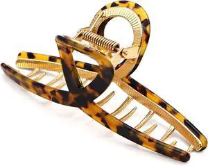 MEDOCA Large Metal Hair Clips - Strong Hold Gold Clips for Thick Locks - Leopard Print Claw Clips for Women and Girls MEDOCA Large Metal Hair Clips - Strong Hold Gold Clips for Thick Locks - Leopard Print Claw Clips for Women and Girls