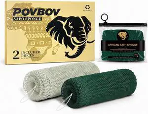African Net Sponge Authentic, 2-Pack Exfoliating Bath Sponge, Long Shower Body & Back Scrubber, Skin-Smoothing for All Skin Types Daily Care (Forest Green & Sage Green) African Net Sponge Authentic, 2-Pack Exfoliating Bath Sponge, Long Shower Body & Back Scrubber, Skin-Smoothing for All Skin Types Daily Care (Forest Green & Sage Green)