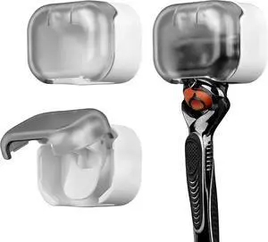 LUEXBOX 2 Pack Razor Holder with Cover for Shower Wall, Self Adhesive Razor Stand Shaver Organizer, Plastic Razor Hanger Hooks Compatible with Fusion 5 Proglide, Mach 3 Classic (Gray Clear) LUEXBOX 2 Pack Razor Holder with Cover for Shower Wall, Self Adhesive Razor Stand Shaver Organizer, Plastic Razor Hanger Hooks Compatible with Fusion 5 Proglide, Mach 3 Classic (Gray Clear)