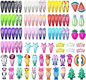 Hair Clips for Girls, Funtopia 100Pcs Snap Barrettes for Kids Teens Women Hair Clips for Girls, Funtopia 100Pcs Snap Barrettes for Kids Teens Women
