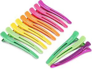 AIMIKE Neon Hair Clips, 12 Pcs Professional Sectioning and Cutting Clips for Hairdressers - 4.3" Long Duck Billed Rollers for Styling AIMIKE Neon Hair Clips, 12 Pcs Professional Sectioning and Cutting Clips for Hairdressers - 4.3" Long Duck Billed Rollers for Styling
