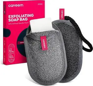 CAVEEM Soap Saver Bag, Rough and Soft Exfoliation Soap Pouch for Bar Soap, Soap Mesh Pocket Bar Holder for Washing Body, Soap Sack Sponge Bag for Shower Bath (2 Pack) CAVEEM Soap Saver Bag, Rough and Soft Exfoliation Soap Pouch for Bar Soap, Soap Mesh Pocket Bar Holder for Washing Body, Soap Sack Sponge Bag for Shower Bath (2 Pack)