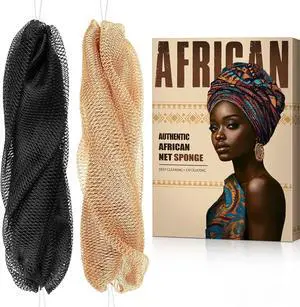 African Net Sponge Authentic - Back Scrub Exfoliating Net Sponge with Knots - 2 Pieces African Bath Sponges for Body Scrubber Exfoliator - Back Washer for Shower Accessories African Net Sponge Authentic - Back Scrub Exfoliating Net Sponge with Knots - 2 Pieces African Bath Sponges for Body Scrubber Exfoliator - Back Washer for Shower Accessories