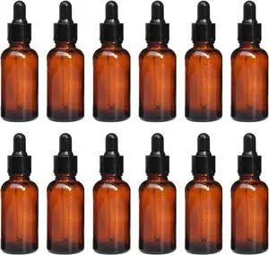 12 PCS 20ml Amber Glass Bottles with Eyed Dropper Black Caps Cream Lotion Essential Oil Dispenser Container Storage for Travel Business Trip Camping 12 PCS 20ml Amber Glass Bottles with Eyed Dropper Black Caps Cream Lotion Essential Oil Dispenser Container Storage for Travel Business Trip Camping