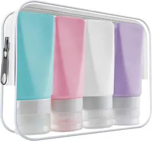 Travel Bottles Leak Proof,3 oz TSA Approved Silicone Squeezable, Refillable Containers Set for Toiletries Shampoo Conditioner Lotion Travel Bottles Leak Proof,3 oz TSA Approved Silicone Squeezable, Refillable Containers Set for Toiletries Shampoo Conditioner Lotion