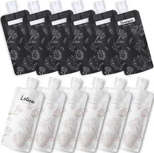 PACKISM 12 Pack Travel Pouches for Toiletries - 90ml 3 oz Liquid Containers PACKISM 12 Pack Travel Pouches for Toiletries - 90ml 3 oz Liquid Containers