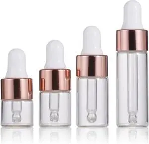 Eye Dropper Bottle Rose for Essential Oils, 4pcs of 1-5ml Glass with Eye Droppers, Leak Proof Travel Eye Dropper Bottle Rose for Essential Oils, 4pcs of 1-5ml Glass with Eye Droppers, Leak Proof Travel