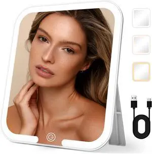Desktop Travel Makeup Mirror with Lights, Multi-Angle Large Makeup Mirror Desktop Travel Makeup Mirror with Lights, Multi-Angle Large Makeup Mirror