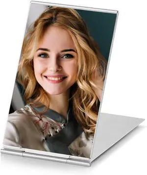 MIRRORNOVA Compact Mirror, 3.3" L x 2.2" W, Small Mirror for Travel, Silver MIRRORNOVA Compact Mirror, 3.3" L x 2.2" W, Small Mirror for Travel, Silver
