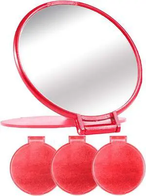 MOMIRA Compact Mirror Bulk, 3-Pack, 2.4" Dia, Small Mirror for Purse, Red MOMIRA Compact Mirror Bulk, 3-Pack, 2.4" Dia, Small Mirror for Purse, Red