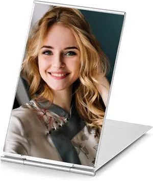 MIRRORNOVA Compact Mirror, 4.7" L x 3.2" W, Small Mirror for Travel, Silver MIRRORNOVA Compact Mirror, 4.7" L x 3.2" W, Small Mirror for Travel, Silver