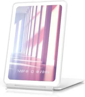 7.5 Inch Lighted Travel Makeup Mirror, Foldable Rechargeable 7.5 Inch Lighted Travel Makeup Mirror, Foldable Rechargeable