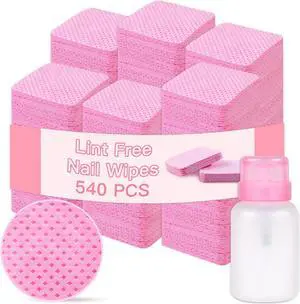 540 pcs Lint Free Nail Wipes, 1 Pull-Off Pump-Style Bottle, Suitable for Cleaning Nail Polish and Nail Glue, Nail Cleaning Pads, False Eyelash Extension Glue Cleaning Wipes 540 pcs Lint Free Nail Wipes, 1 Pull-Off Pump-Style Bottle, Suitable for Cleaning Nail Polish and Nail Glue, Nail Cleaning Pads, False Eyelash Extension Glue Cleaning Wipes