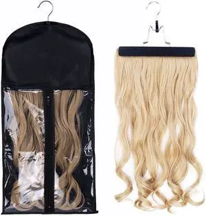 Hair Extensions Hanger with Storage Bag Hairpieces Storage Holder Wigs Carrier Case for Store Style Hair Black Color Hair Extensions Hanger with Storage Bag Hairpieces Storage Holder Wigs Carrier Case for Store Style Hair Black Color
