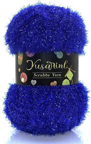 Polyester Dish Scrubby Yarn Sparkle Bright String Gritty Texture 3.53oz,218Yards Versatile & Durable Thread for Crocheting Knitting Dishcloths Craft DIY Project-Royal Blue Polyester Dish Scrubby Yarn Sparkle Bright String Gritty Texture 3.53oz,218Yards Versatile & Durable Thread for Crocheting Knitting Dishcloths Craft DIY Project-Royal Blue