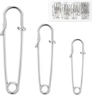 WISYOK 48Pcs Large Safety Pins, Assorted Sizes, Heavy Duty | Stainless Steel, Strong & Bulk, Ideal for Clothes, Blankets, Crafts, Kilts, Sewing, DIY WISYOK 48Pcs Large Safety Pins, Assorted Sizes, Heavy Duty | Stainless Steel, Strong & Bulk, Ideal for Clothes, Blankets, Crafts, Kilts, Sewing, DIY