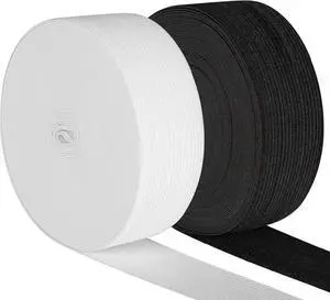 Elastic Band for Sewing, 1.5 Inch Elastic for Sewing Elastic Straps Wig Band Edge Band Knit Spool Sewing Band for Waistbands Pants Clothes & Lace Front Wigs((10 Yard Black, 10 Yard White) Elastic Band for Sewing, 1.5 Inch Elastic for Sewing Elastic Straps Wig Band Edge Band Knit Spool Sewing Band for Waistbands Pants Clothes & Lace Front Wigs((10 Yard Black, 10 Yard White)