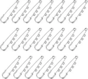 Framendino, 20 Pack Heavy Duty Safety Pins Metal Brooch Pin Kilt Fasteners with 3 Loops for DIY Crafts Jewelry Making Arts Sewing Clothes Blankets Skirts Kilts Knitted Fabric 2 Inch Silver Framendino, 20 Pack Heavy Duty Safety Pins Metal Brooch Pin Kilt Fasteners with 3 Loops for DIY Crafts Jewelry Making Arts Sewing Clothes Blankets Skirts Kilts Knitted Fabric 2 Inch Silver