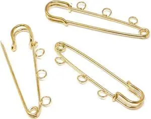 Honbay 10PCS 5.7cm/2.24inch Heavy Duty Safety Pins Brooch with 3 Holes for Blankets, Skirts, Kilts, Knitted Fabric, Crafts Honbay 10PCS 5.7cm/2.24inch Heavy Duty Safety Pins Brooch with 3 Holes for Blankets, Skirts, Kilts, Knitted Fabric, Crafts