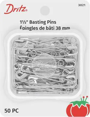 Dritz 3021 Basting Safety Pins, Size 2 (50-Count), Nickel Dritz 3021 Basting Safety Pins, Size 2 (50-Count), Nickel