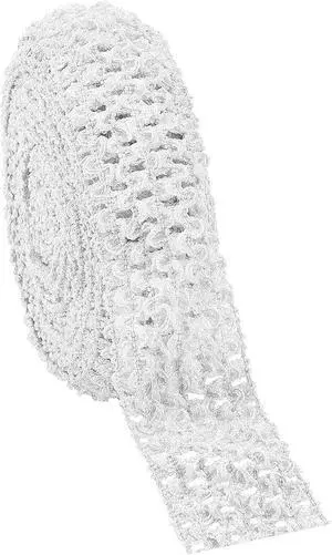 GORGECRAFT 5.5 Yards 1.7" Wide Elastic Crochet Headband Ribbon Elastic Band Crochet Stretch Trim Fabric Stretchy Hair Ties Headband Material for Tutus Sewing Hair Waistband Accessories Tube Top, White GORGECRAFT 5.5 Yards 1.7" Wide Elastic Crochet Headband Ribbon Elastic Band Crochet Stretch Trim Fabric Stretchy Hair Ties Headband Material for Tutus Sewing Hair Waistband Accessories Tube Top, White