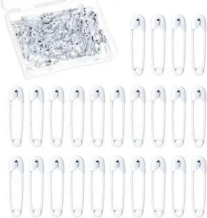 120 Pcs White Safety Pins, 19mm Tiny Metal Safety Pins | Painted Metal Rust-Proof, Secure Buckle, Sharp Tip for Easy Piercing, for Handmade Sewing Quilting Jewelry DIY Crafts 120 Pcs White Safety Pins, 19mm Tiny Metal Safety Pins | Painted Metal Rust-Proof, Secure Buckle, Sharp Tip for Easy Piercing, for Handmade Sewing Quilting Jewelry DIY Crafts