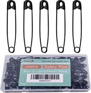 100PCS Safety Pins(Upgraded), 2 inch Small Safety Pin, Rust-Resistant Nickel Plated Steel, Sharp Edge Safety Pin for Clothes, Sewing, Arts & Craft, Small Decorative Safety Pins (Black) 100PCS Safety Pins(Upgraded), 2 inch Small Safety Pin, Rust-Resistant Nickel Plated Steel, Sharp Edge Safety Pin for Clothes, Sewing, Arts & Craft, Small Decorative Safety Pins (Black)