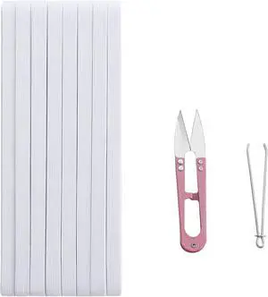 1/2 Inch White Elastic Band 30 Yards High Stretchy Flat Elastic Cord for Sewing & Crafts | Includes Sewing Scissors & Elastic Threader Tool 1/2 Inch White Elastic Band 30 Yards High Stretchy Flat Elastic Cord for Sewing & Crafts | Includes Sewing Scissors & Elastic Threader Tool