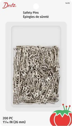 Dritz 1470 Safety Pins, Size 1 (200-Count), Nickel Dritz 1470 Safety Pins, Size 1 (200-Count), Nickel