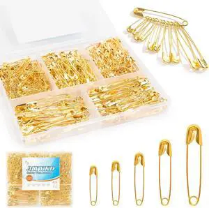 320Pcs Gold Safety Pins Assorted | 5 Different Sizes Large and Small Safety Pins for Clothes, Pins for Art,Crafts, Sewing and Jewelry Making 320Pcs Gold Safety Pins Assorted | 5 Different Sizes Large and Small Safety Pins for Clothes, Pins for Art,Crafts, Sewing and Jewelry Making