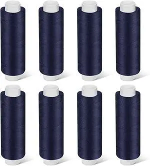 Bupete 8 Rolls Sewing Thread, 200 Yards Each Roll Thread for Sewing | Navy Blue Polyester Threads, Navy Blue sewing thread for Sewing Machine, Embroidery Hand Stitching Bupete 8 Rolls Sewing Thread, 200 Yards Each Roll Thread for Sewing | Navy Blue Polyester Threads, Navy Blue sewing thread for Sewing Machine, Embroidery Hand Stitching