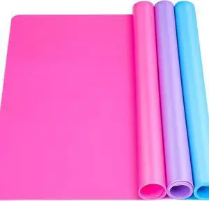 LEOBRO Silicone Mat for Resin Molds, 3 PCS Silicone Mats for Epoxy Resin, UV Resin, Play Dough Mat, Clay Mat, Nonstick Silicone Sheets Pads for DIY Arts and Crafts, Pink & Purple & Blue, 15.7x 11.7 LEOBRO Silicone Mat for Resin Molds, 3 PCS Silicone Mats for Epoxy Resin, UV Resin, Play Dough Mat, Clay Mat, Nonstick Silicone Sheets Pads for DIY Arts and Crafts, Pink & Purple & Blue, 15.7x 11.7