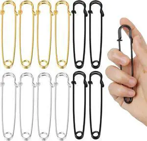 12Pcs Extra Large Safety Pins Heavy Duty 4" Stainless Steel Crafting Big Safety Pins for Clothes Giant Safety Pin for Clothing Quilting Blankets Upholstery Laundry and Craft (4Gold/4Black/4Silvery) 12Pcs Extra Large Safety Pins Heavy Duty 4" Stainless Steel Crafting Big Safety Pins for Clothes Giant Safety Pin for Clothing Quilting Blankets Upholstery Laundry and Craft (4Gold/4Black/4Silvery)