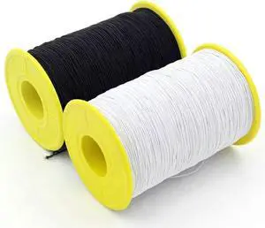 Milcraft (2 Rolls) White AND Black Elastic Thread 547 Yard Package 0.5mm Thickness Milcraft (2 Rolls) White AND Black Elastic Thread 547 Yard Package 0.5mm Thickness