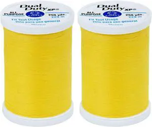 Coats 2-Pack Bundle - Dual Duty XP General Purpose Thread 250yds Each - Sun Yellow (S910-7250) Coats 2-Pack Bundle - Dual Duty XP General Purpose Thread 250yds Each - Sun Yellow (S910-7250)