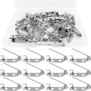 50 Pcs Brooch Pins, Safety Pins, Pin Badge Backs with Holes for Jewelry Crafting, Sewing Fabric (20MM, Silver) 50 Pcs Brooch Pins, Safety Pins, Pin Badge Backs with Holes for Jewelry Crafting, Sewing Fabric (20MM, Silver)