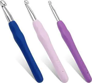 3 Sizes Crochet Hooks 5.0mm 6.5mm 9.0mm Crochet Hooks for Arthritic Hands | Ergonomic Crochet Hooks, 5.5 inch Long Color Soft Handle Smooth Knitting Needle for Knitting Sweaters,Scarves and Hats 3 Sizes Crochet Hooks 5.0mm 6.5mm 9.0mm Crochet Hooks for Arthritic Hands | Ergonomic Crochet Hooks, 5.5 inch Long Color Soft Handle Smooth Knitting Needle for Knitting Sweaters,Scarves and Hats