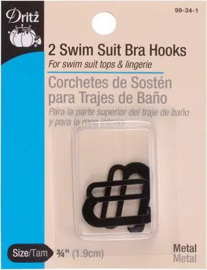 Dritz 99-34-1 Metal Swim Suit Bra Hooks, Black, 3/4-Inch 2-Count Dritz 99-34-1 Metal Swim Suit Bra Hooks, Black, 3/4-Inch 2-Count