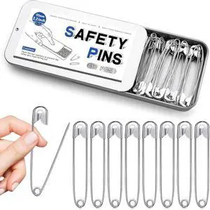Jmuiiu 2.2 Inch/50 Pcs Safety Pins, Durable Clothes Pins | Metal Box Packaging Safety Pins for Clothes Sewing, Arts Craft Jmuiiu 2.2 Inch/50 Pcs Safety Pins, Durable Clothes Pins | Metal Box Packaging Safety Pins for Clothes Sewing, Arts Craft