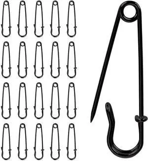 20 Pack of 2-Inch Heavy-Duty Steel Safety Pins Ideal for Blankets, Clothing, Crafts, and Canvas Work Black 20 Pack of 2-Inch Heavy-Duty Steel Safety Pins Ideal for Blankets, Clothing, Crafts, and Canvas Work Black