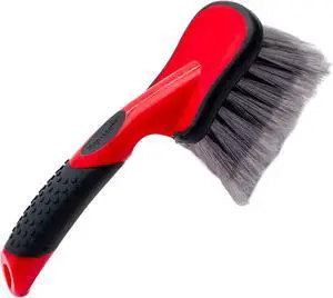 Mothers Car Wash Brush, Wheel and Fender Brush, Short Handle Tire Cleaner for Car Detailing, 10 Inch, Red/Black Mothers Car Wash Brush, Wheel and Fender Brush, Short Handle Tire Cleaner for Car Detailing, 10 Inch, Red/Black