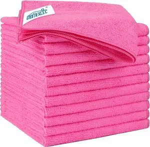 HOMEXCEL Pink Microfiber Cleaning Cloth 12 Pack, 12.5 x 12.5 inch Microfiber Towels for Cars, Ultra Absorbent Car Washing Cloth, Lint Free Streak Free Cleaning Rags for Car, Kitchen, and Window HOMEXCEL Pink Microfiber Cleaning Cloth 12 Pack, 12.5 x 12.5 inch Microfiber Towels for Cars, Ultra Absorbent Car Washing Cloth, Lint Free Streak Free Cleaning Rags for Car, Kitchen, and Window