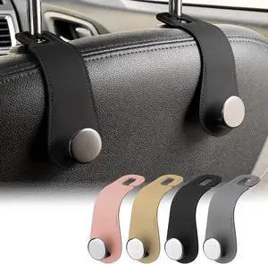 2 Pack Car Headrest Hooks Leather & Alloy Car Seat Storage Hangers, Black | 44lb Heavy Duty Stylish Car Seat Organizer Hooks for Purses Bags, Coat, Umbrellas, Water Bottle, Car Inside Accessories 2 Pack Car Headrest Hooks Leather & Alloy Car Seat Storage Hangers, Black | 44lb Heavy Duty Stylish Car Seat Organizer Hooks for Purses Bags, Coat, Umbrellas, Water Bottle, Car Inside Accessories
