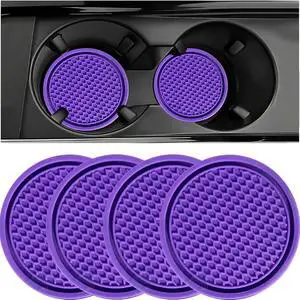 ZSDY Car Cup Coaster, 4PCS Universal Auto Non-Slip Cup Holder Embedded in Ornaments Coaster, Car Interior Accessories Sets, Purple ZSDY Car Cup Coaster, 4PCS Universal Auto Non-Slip Cup Holder Embedded in Ornaments Coaster, Car Interior Accessories Sets, Purple