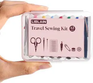 LIBLAIN Mini Sewing Kit with Big Eye Steel Needles for Adults and Beginners | Small Sewing Kit for Travel, Needle and Thread Kit for Hand Sewing (43Pcs) LIBLAIN Mini Sewing Kit with Big Eye Steel Needles for Adults and Beginners | Small Sewing Kit for Travel, Needle and Thread Kit for Hand Sewing (43Pcs)