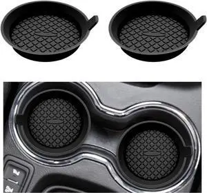 Ohleats 2 PCS Car Cup Coaster, 2.75 Inch Silicone Non-Slip Auto Cup Holder Insert Coasters, Universal Recessed Drink Cup Mat for Most Vehicles, Interior Decor Car Accessories (Black) Ohleats 2 PCS Car Cup Coaster, 2.75 Inch Silicone Non-Slip Auto Cup Holder Insert Coasters, Universal Recessed Drink Cup Mat for Most Vehicles, Interior Decor Car Accessories (Black)