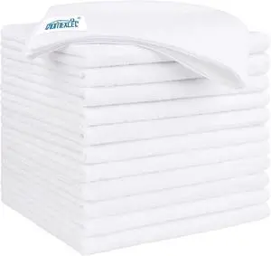 HOMEXCEL White Microfiber Cleaning Cloth 12 Pack, 12.5 x 12.5 inch Microfiber Towels for Cars, Ultra Absorbent Car Washing Cloth, Lint Free Streak Free Cleaning Rags for Car, Kitchen, and Window HOMEXCEL White Microfiber Cleaning Cloth 12 Pack, 12.5 x 12.5 inch Microfiber Towels for Cars, Ultra Absorbent Car Washing Cloth, Lint Free Streak Free Cleaning Rags for Car, Kitchen, and Window